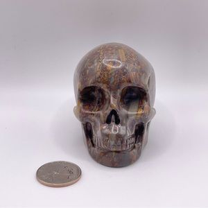 Bamboo Jasper Crystal Skull Carving